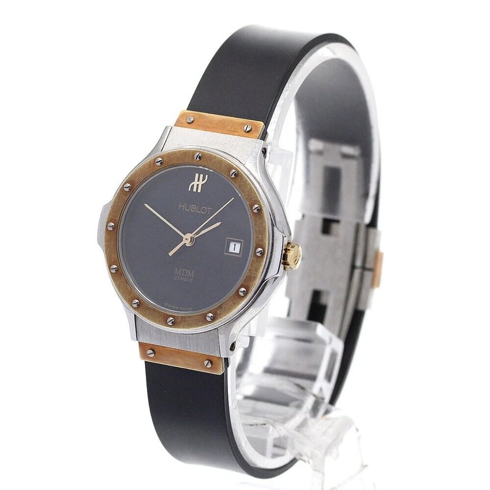 HUBLOT MDM Classic 1391.2 K18YGBezel Date black Dial Quartz Ladies Watch